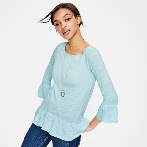 Boden | Linen Flare Jersey Top